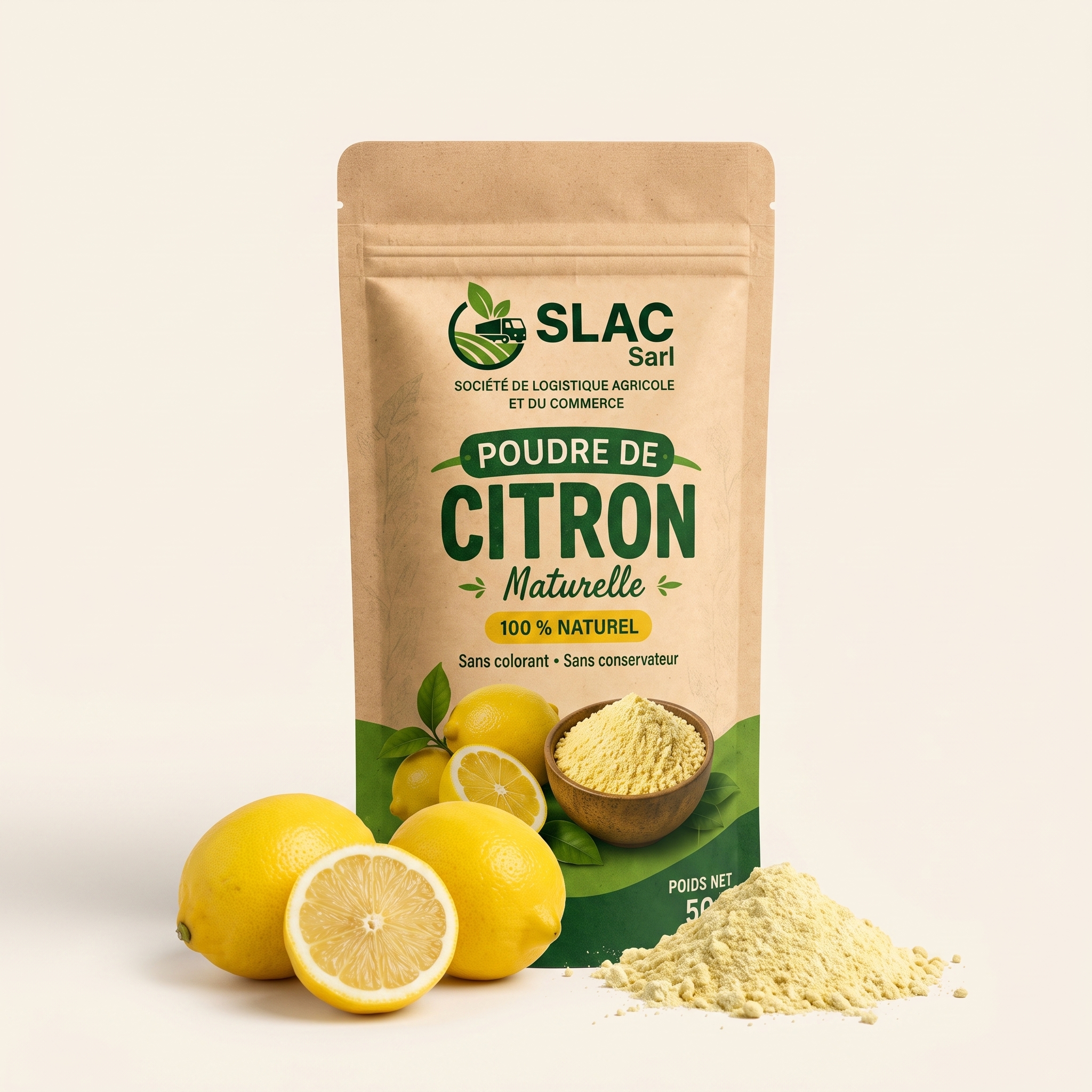 Poudre de citron naturelle 50g SLAC SARL